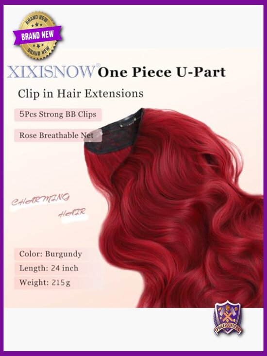 24 Inch Wavy Clip In Hair Extensions One Piece Curly Synthetic Thick Volume Updo